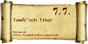 Tomásch Tibor névjegykártya